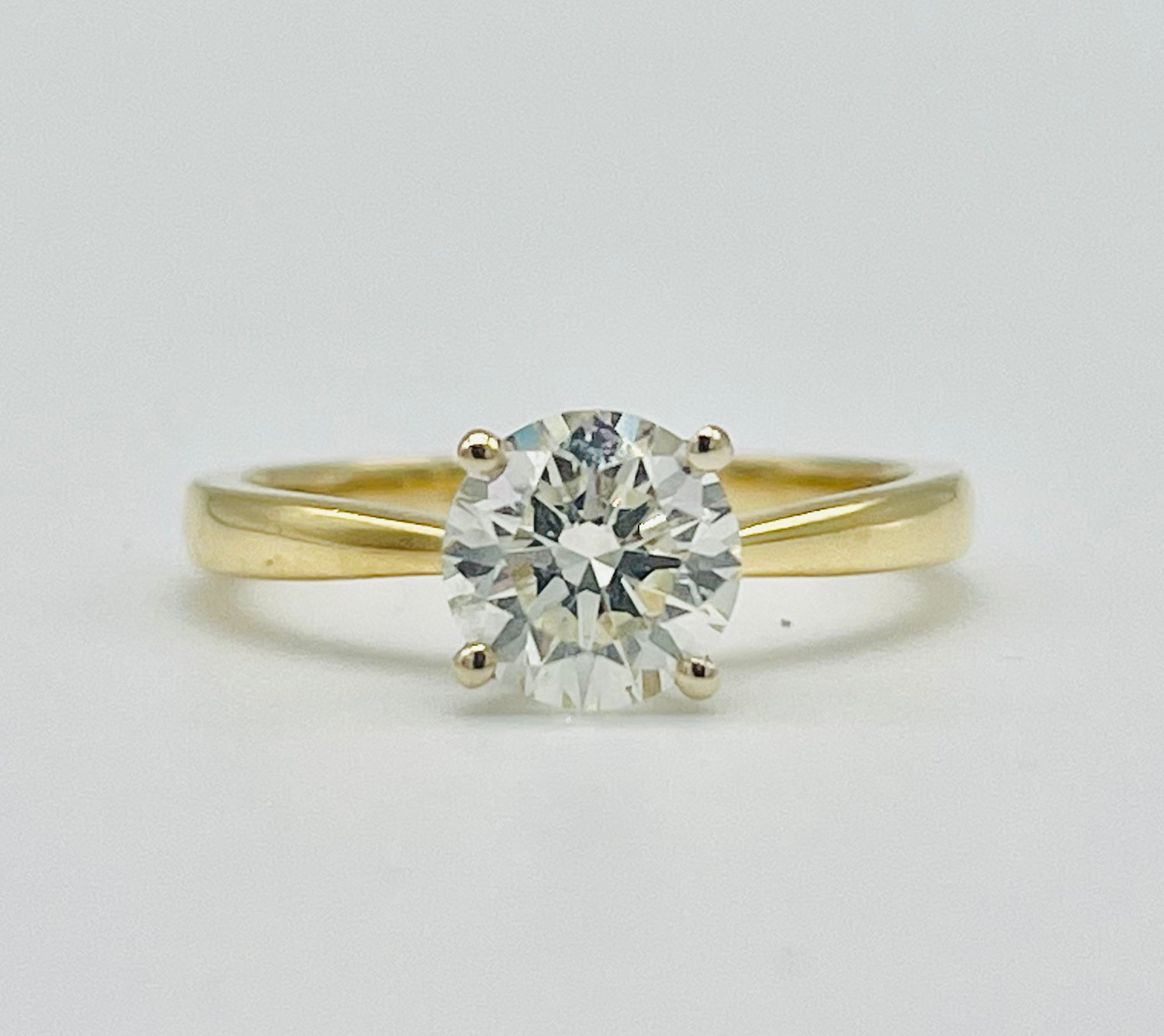 18K Yellow Gold 1.20CT Round Brilliant Cut Diamond Ring