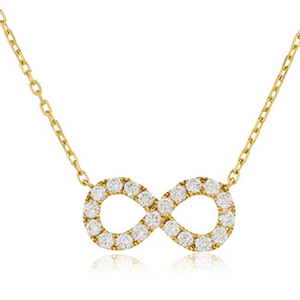 18ct Gold Diamond Infinity Pendant & Chain (0.50ct) Available In White, Yellow & Rose Gold