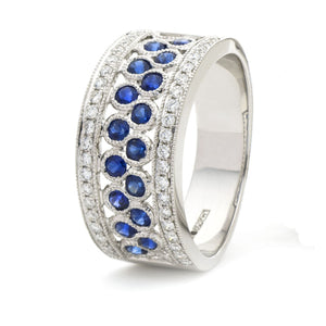 18ct White Gold Diamond Dress Ring (Available With Sapphire Or Ruby)